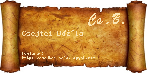 Csejtei Béla névjegykártya