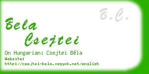bela csejtei business card